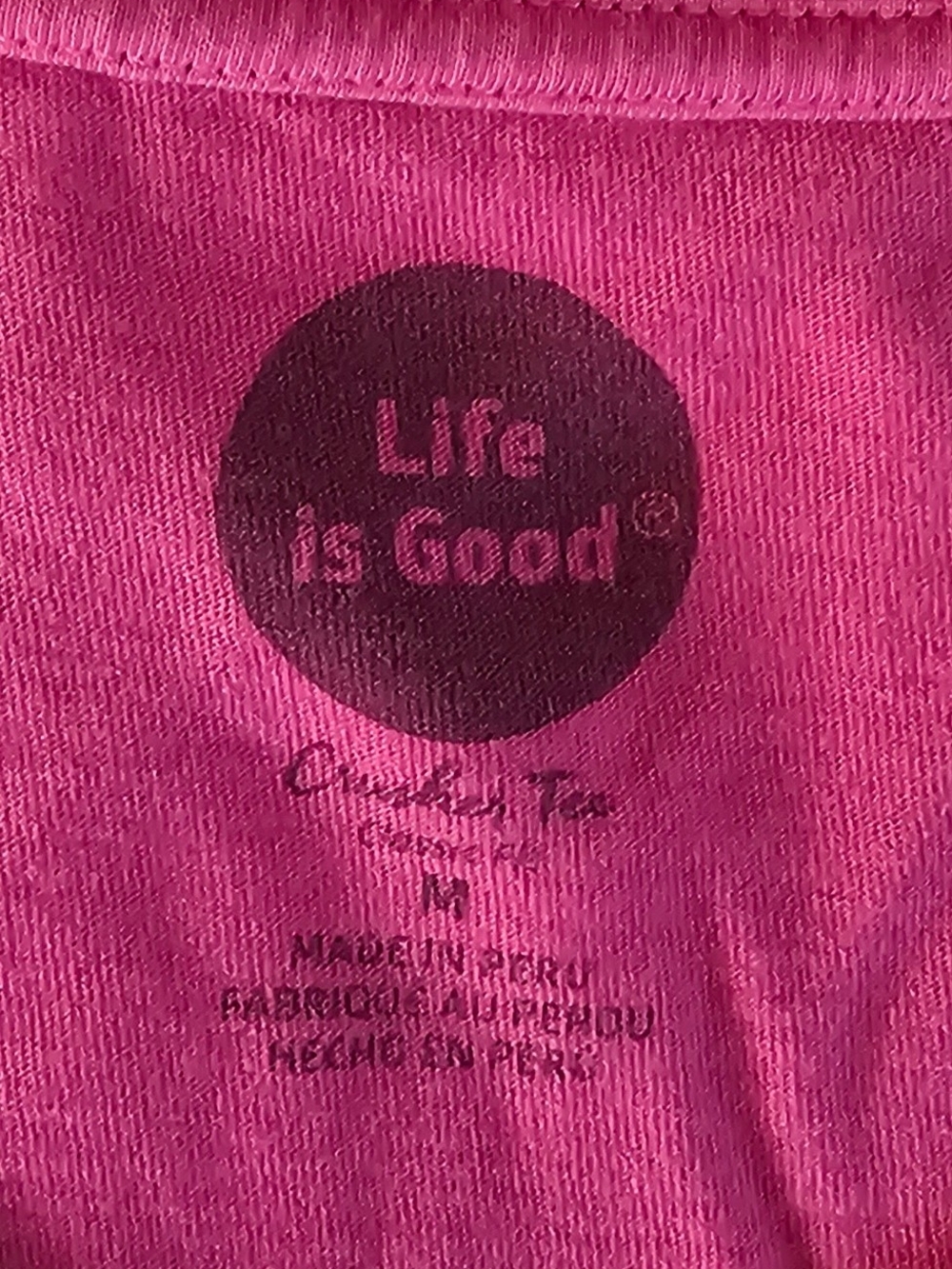 Life Is Good Pink 'Dog Days' Short Sleeve Tee with Black Dog Graphic - Picture 3 of 5